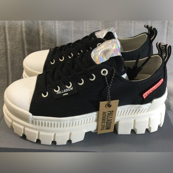 Palladium Shoes - Palladium Women’s Black/White Revolt Platform Sneakers